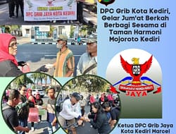 DPC Grib Kota Kediri, Gelar Jum’at Berkah Berbagi Sesama di Taman Harmoni Mojoroto Kediri